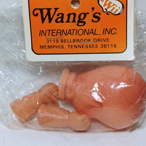 Vtg Wang's Baby Doll Head & Hands Sucking Thumb New Blue Eyes Rubber/Vinyl - Picture 4 of 10